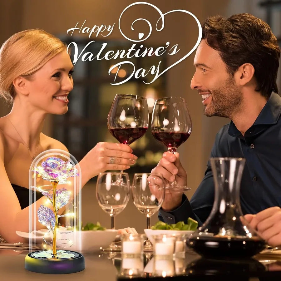 Forever Glass Rose Flower - Mom Womens Gts for Christmas Valentines Mothers Day - Anniversary Birthday Gts for Her We Girlfrien