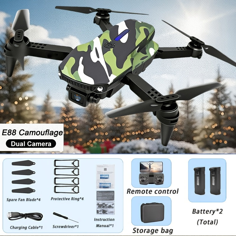 Drones Suitable for Beginners, Remote Control Drone Models: E88, E99 And S2, E99 Non Camera Versions, Foldable Design. E88 And E99 Have Different Model Options, While S2 Is Equipped with An Upgraded Brushless Motor. Equipped