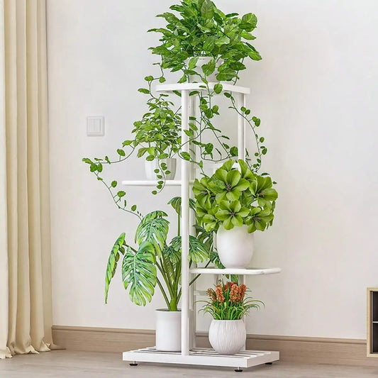 Plant Stand Indoor Outdoor Metal 4 Tier 5 Potted Multiple Flower Pot Holder ShelfPlanter Display Shelving Unit for Patio Garden
