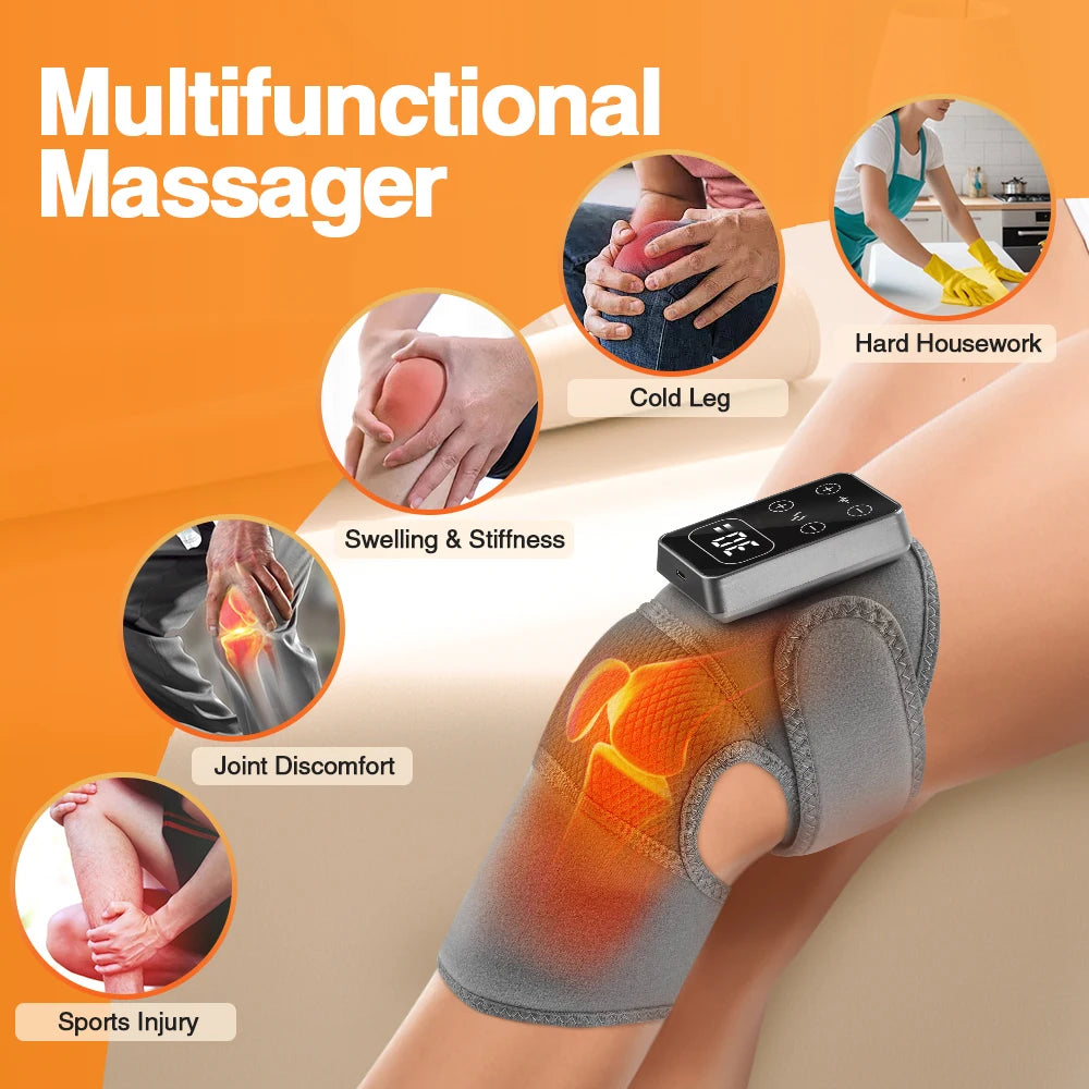 Electric Knee Protection Shoulder Elbow Smart Vibration Hot Compress Promote Blood Circulation Muscle Relax Joint Massager