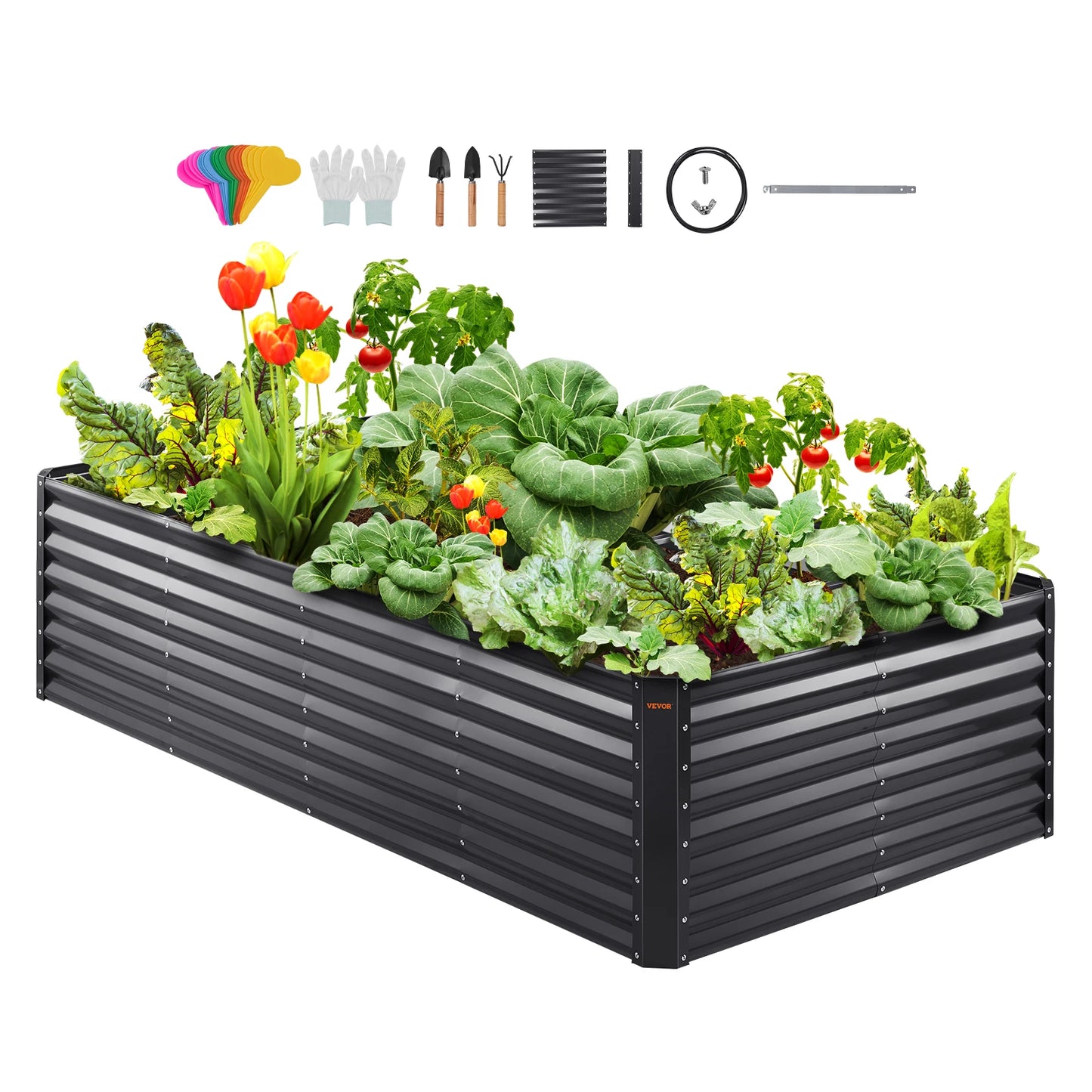 SucceBuy Raised Garden Bed Outdoor Planting Boxes with Open Base for Growing Flowers/Vegetables in Backyard/Garden/Patio/Balcony