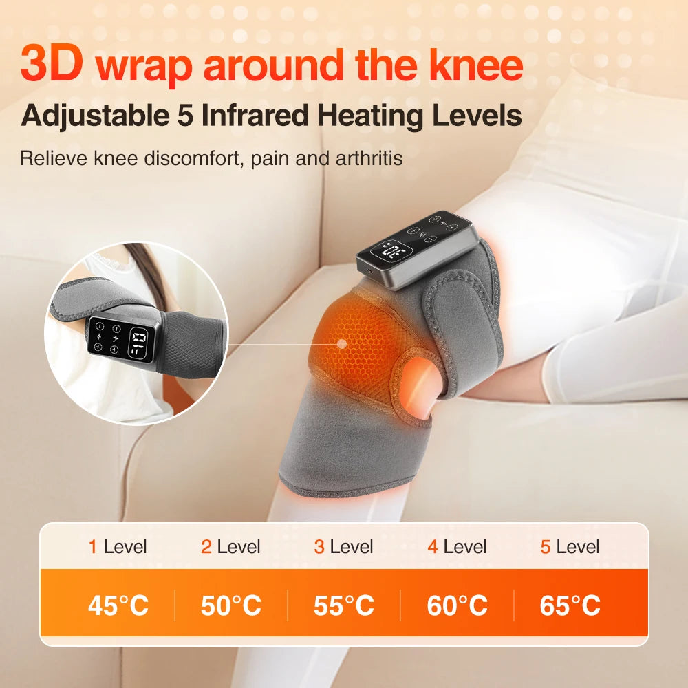 Electric Knee Protection Shoulder Elbow Smart Vibration Hot Compress Promote Blood Circulation Muscle Relax Joint Massager