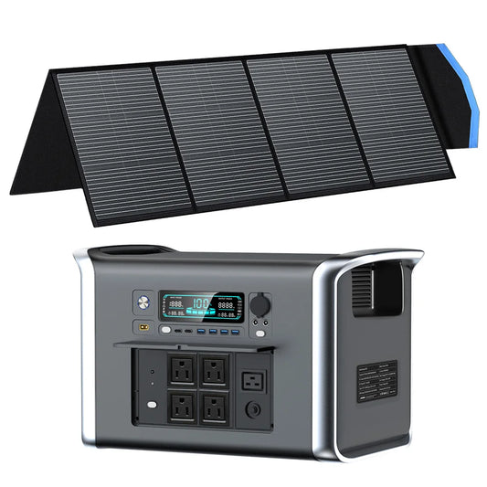 CTOLITY AP2000 2400W Portable Power Station LiFePO4 with 400W 41V Solar Panel Solar Generator Home Power Emergency,RV,Camping