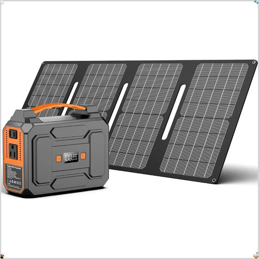 200W Solar Generator 146Wh Power Station with 40W Panel for Camping Home Backup