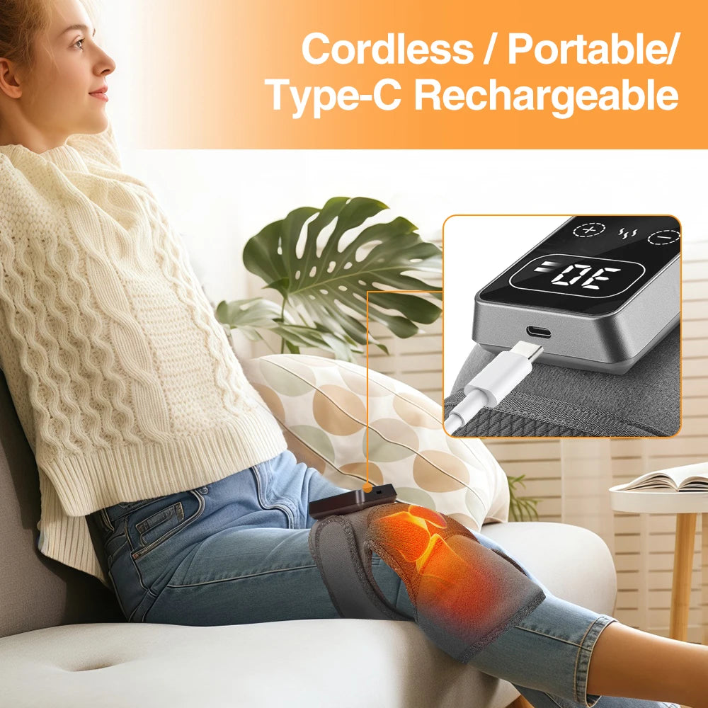 Electric Knee Protection Shoulder Elbow Smart Vibration Hot Compress Promote Blood Circulation Muscle Relax Joint Massager