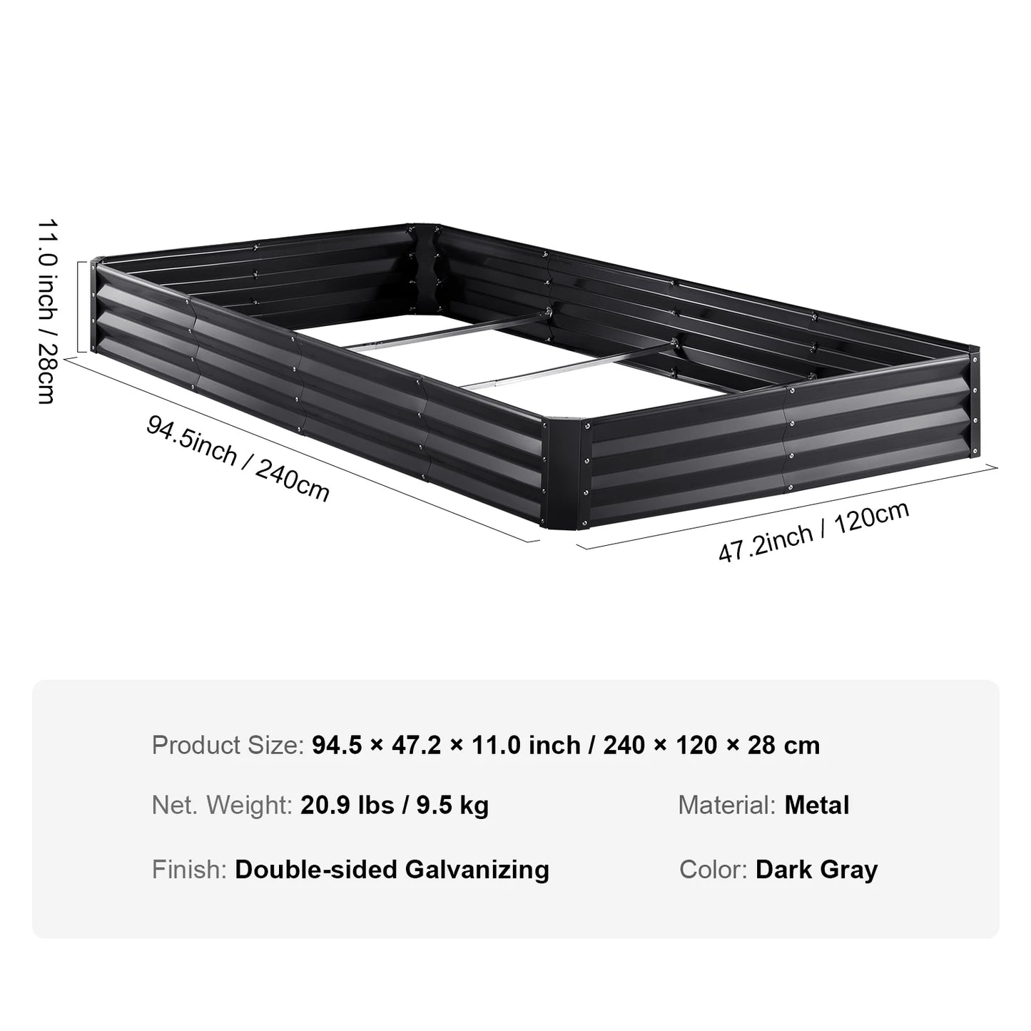 SucceBuy Raised Garden Bed Outdoor Planting Boxes with Open Base for Growing Flowers/Vegetables in Backyard/Garden/Patio/Balcony