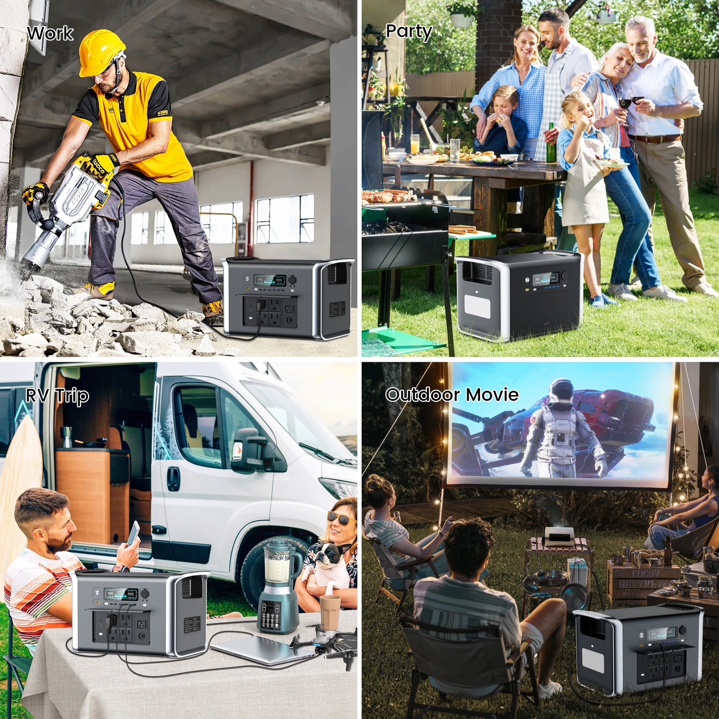 CTOLITY AP2000 2400W Portable Power Station LiFePO4 with 400W 41V Solar Panel Solar Generator Home Power Emergency,RV,Camping