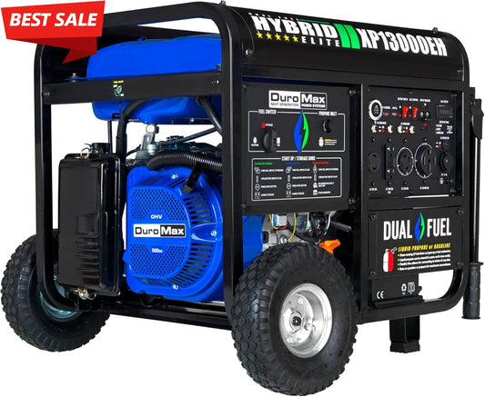 High-quality13,000-Watt Dual Fuel Portable Generator - Gas & Propane, Electric Start, Whole Home Backup Power, Transfer Switch