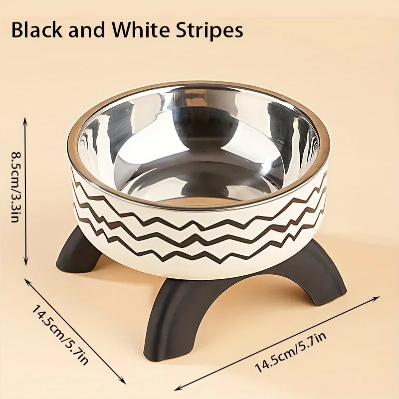 Stainless Steel Pet Bowl – Anti-Tip Elevated Design with Non-Slip Silicone Base & Chew-Proof Edge for Small Cats/Dogs Feeding